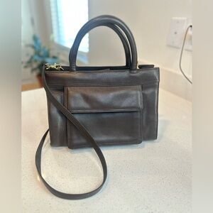 Genuine Giani Bernini Dark Brown Leather Shoulder Crossbody Bag/Purse